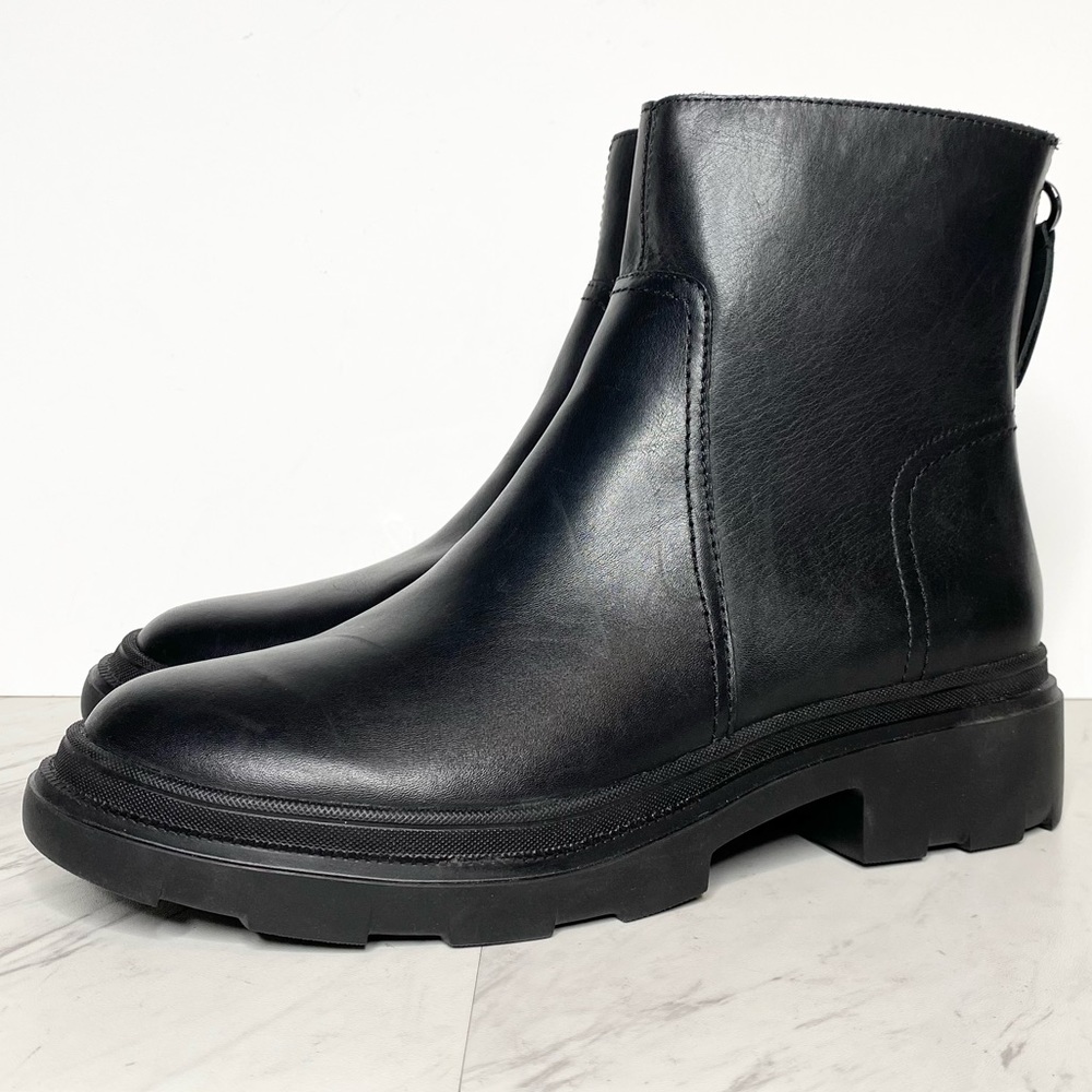 New! Naturalizer Joelle Black Leather Waterproof Bootie 9M